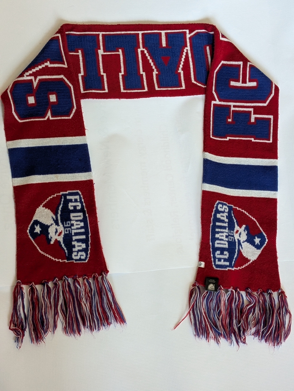 "47 Brand FC Dallas MLS Soccer Knit Scarf One Size Red Blue White